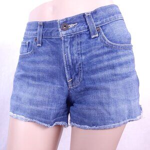 Lucky Brand Women's The Cut- Off Distressed Blue Denim Shorts Size 6 / 28 Lucky